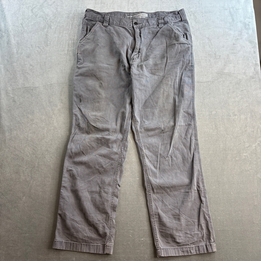Carhartt Rugged Flex Relaxed Fit Canvas Work Pants Gray Men's 38x32 102291-039